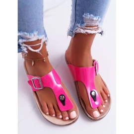 SEA Pantuflas Mujer Chanclas Sobre Corchos Lacado Fucsia Paleta rosado 2