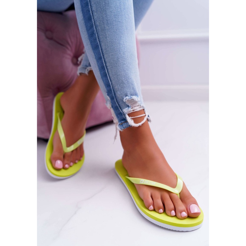 Pantuflas de Mujer Chanclas Big Star Neon Lime AA274A129 verde 1