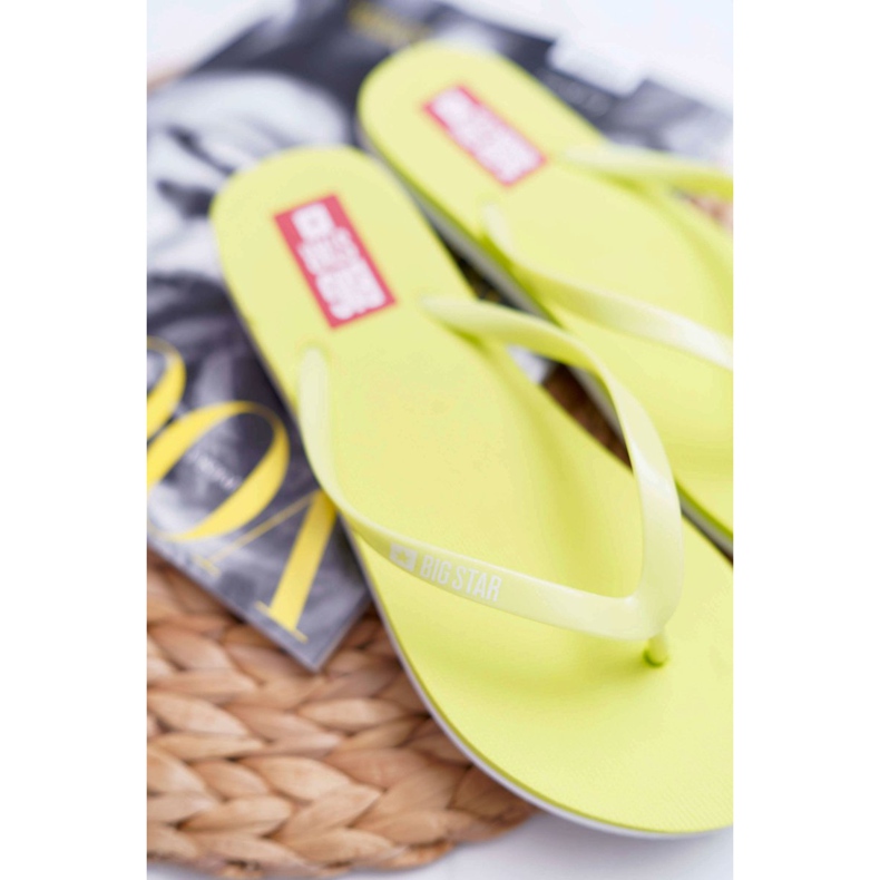 Pantuflas de Mujer Chanclas Big Star Neon Lime AA274A129 verde 2