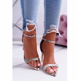 Sandalias De Mujer Con Tacón Alto Lu Boo Serpiente Beige Ramann multicolor 2 Sandalias De Mujer Con Tacón Alto Lu Boo Serpiente Beige Ramann multicolor 2