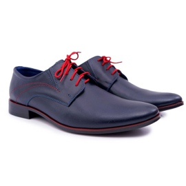 Mario Boschetti Zapatos Brogues para Hombre, Cuero Elegante, Menelaos Azul Marino 4