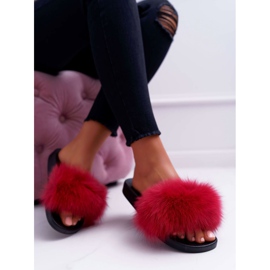 Pantuflas de Mujer con Piel Natural Naturis Rojo 4