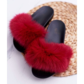 Pantuflas de Mujer con Piel Natural Naturis Rojo 5