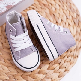 FRROCK Zapatillas Clásicas Infantiles Altas Con Cremallera Gris Filemon 4