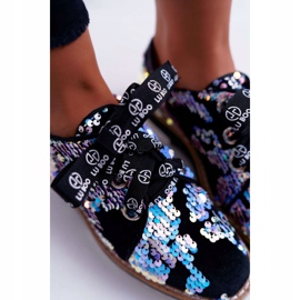 Brogues para mujer Lu Boo Silver Sequins Moonlight negro multicolor 1 Brogues para mujer Lu Boo Silver Sequins Moonlight negro multicolor 1
