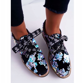 Brogues para mujer Lu Boo Silver Sequins Moonlight negro multicolor 3