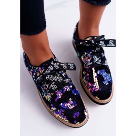 Brogues para mujer Lu Boo Violet Sequins Moonlight negro violeta multicolor 2