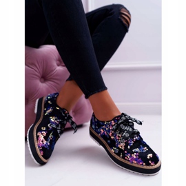 Brogues para mujer Lu Boo Violet Sequins Moonlight negro violeta multicolor 4