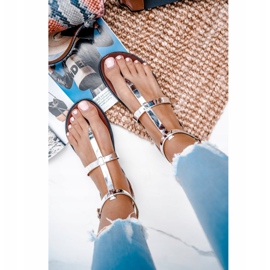 Sandalias de espejo plateadas Lu Boo Roman Japanese Lento gris 2
