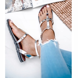 Sandalias de espejo plateadas Lu Boo Roman Japanese Lento gris 3