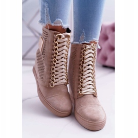 Zapatillas de Mujer Lu Boo Calado Suede Beige Clamma 3