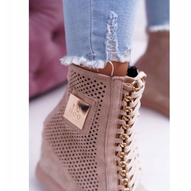 Zapatillas de Mujer Lu Boo Calado Suede Beige Clamma 6