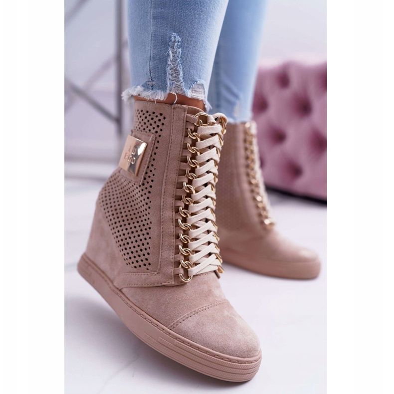 Zapatillas de Mujer Lu Boo Calado Suede Beige Clamma 2