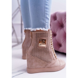 Zapatillas de Mujer Lu Boo Calado Suede Beige Clamma 4