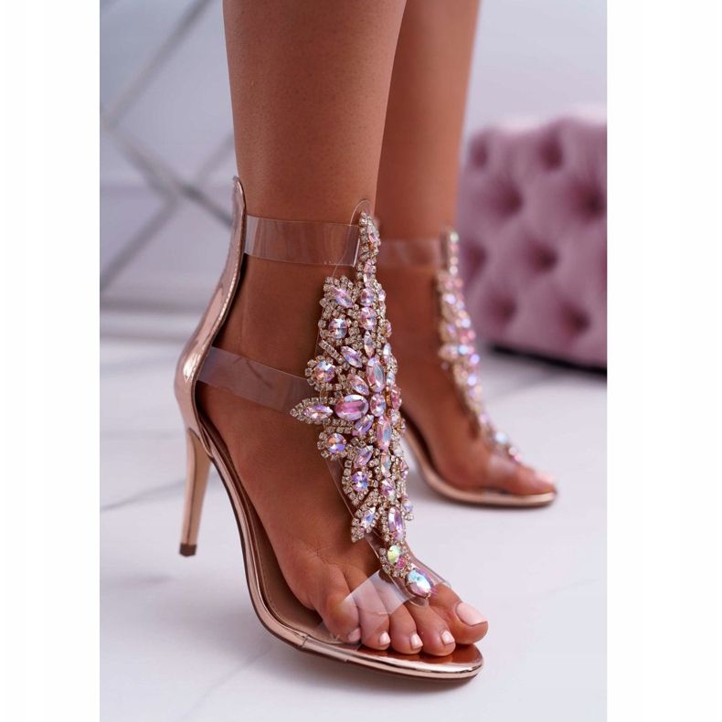 Sandalias de mujer con tacón alto Lu Boo Rose Gold 2047-89 Milleni rosa amarillo 1