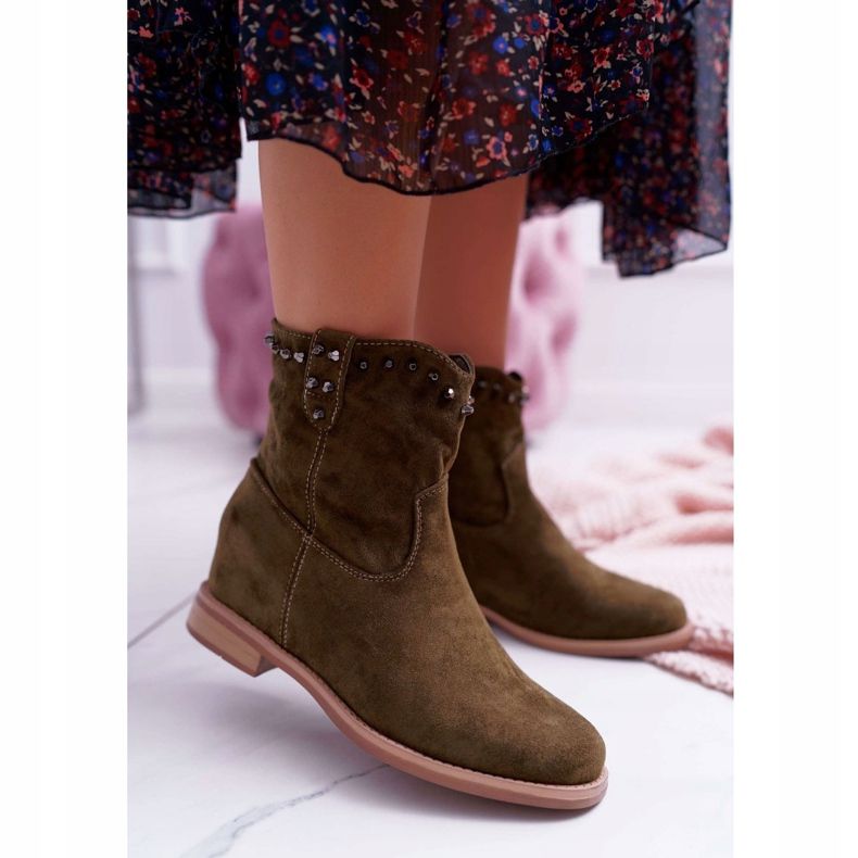 SEA De Mujer Botas Con Cuña Tacón Plano Cálido Sobre el tobillo Verde Oliva Deminis 1 SEA De Mujer Botas Con Cuña Tacón Plano Cálido Sobre el tobillo Verde Oliva Deminis 1