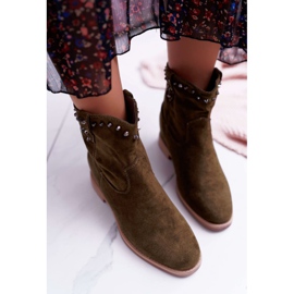 SEA De Mujer Botas Con Cuña Tacón Plano Cálido Sobre el tobillo Verde Oliva Deminis 2