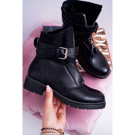SEA Botas militares de tacón plano para mujer Black Travist negro 5
