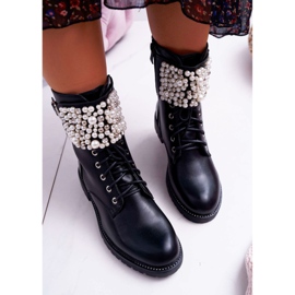 SEA Botas de Mujer con Tacón Plano Militar Negro Bemmer 3
