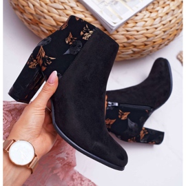Botas De Mujer Con Tacón Alto Sergio Leone Con Flores Doradas Folk Negro Eros2 6