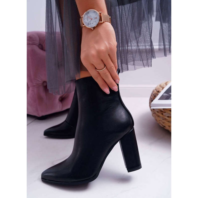 FRID Botas de mujer con tacón alto, cremallera en Spitz Black Ferol negro 2