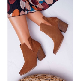 Mujer Primavera Botas Con Tacón Alto Cuero Ante Marrón Nicole 2430 4