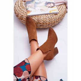 Mujer Primavera Botas Con Tacón Alto Cuero Ante Marrón Nicole 2430 3