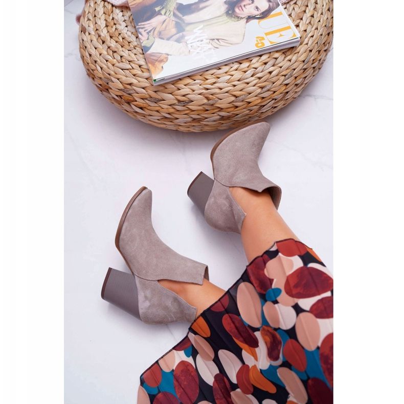 De Mujer Botas Con Tacón Alto Primavera Cuero Ante Cappuccino Nicole 2430 beige 2