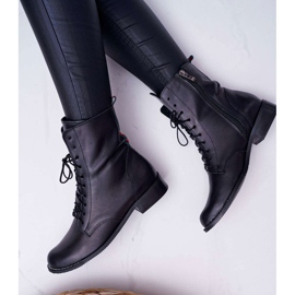 Botas Mujer Piel Flor Nicole 2315 Negro The Island 6