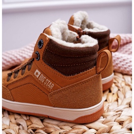 Zapatos para niños Zapatillas de deporte Big Star Sheepskin Camel EE374085 marrón 4