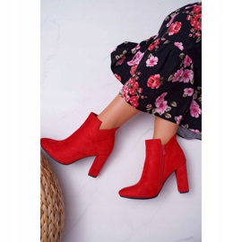 Vinceza De Mujer Botas Con Tacón Ante Rojo Volante 3