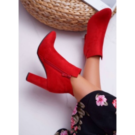 Vinceza De Mujer Botas Con Tacón Ante Rojo Volante 4
