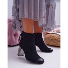 Vinceza Botas De Mujer Con Tacón Rock Cremallera Negro Stein 1
