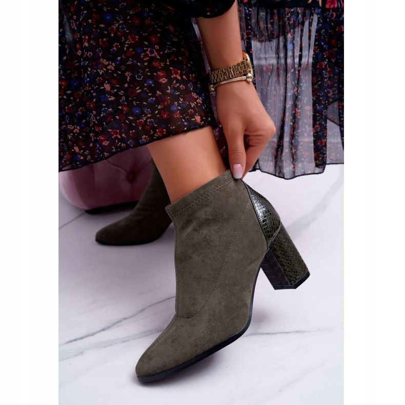 S.Barski Botas de ante de mujer con tacón alto Khaki Ferrous caqui 2 S.Barski Botas de ante de mujer con tacón alto Khaki Ferrous caqui 2