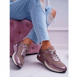 Zapatillas deportivas de mujer Beige Sergio Leone Ondar marrón rosado 4