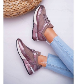 Zapatillas deportivas de mujer Beige Sergio Leone Ondar marrón rosado 5