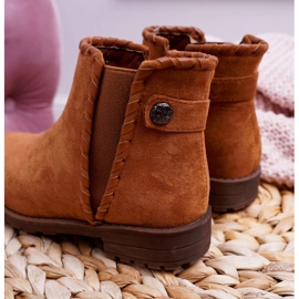 POPA Botas Infantiles Tacón Plano Camel Sicarro marrón 3