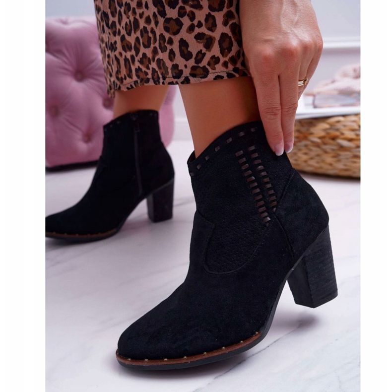 FP1 Botas De Mujer Con Tacón Ante Negro Westema 2 FP1 Botas De Mujer Con Tacón Ante Negro Westema 2