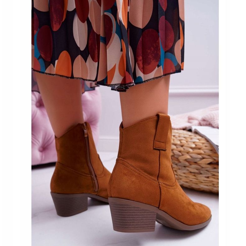 BUGO Botas De Mujer Con Tacón Plano Vaquero Camel Telifa marrón 2