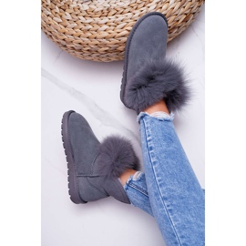 HAN Botas De Nieve De Mujer Con Piel Con Piel Ante Gris Memento 4