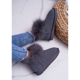 HAN Botas De Nieve De Mujer Con Piel Con Piel Ante Gris Memento 6