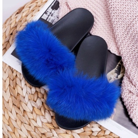 Pantuflas de Mujer con Piel Natural Naturis Sapphire azul 1