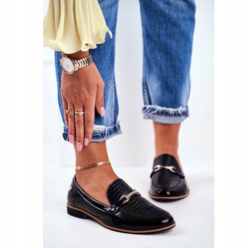 Mocasines Lacados Maciejka Brogues Mujer Negro 4099A-01 / 00-1 2