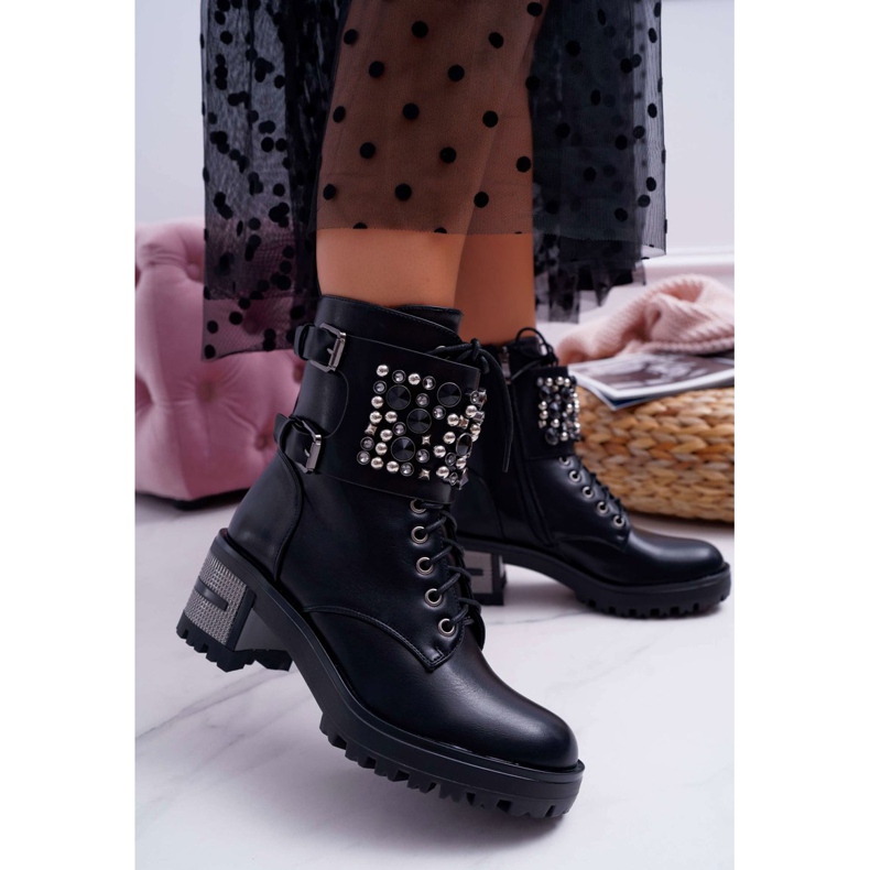 POPA Botas altas de mujer Rock With A Flap Black Infinity negro 1 POPA Botas altas de mujer Rock With A Flap Black Infinity negro 1