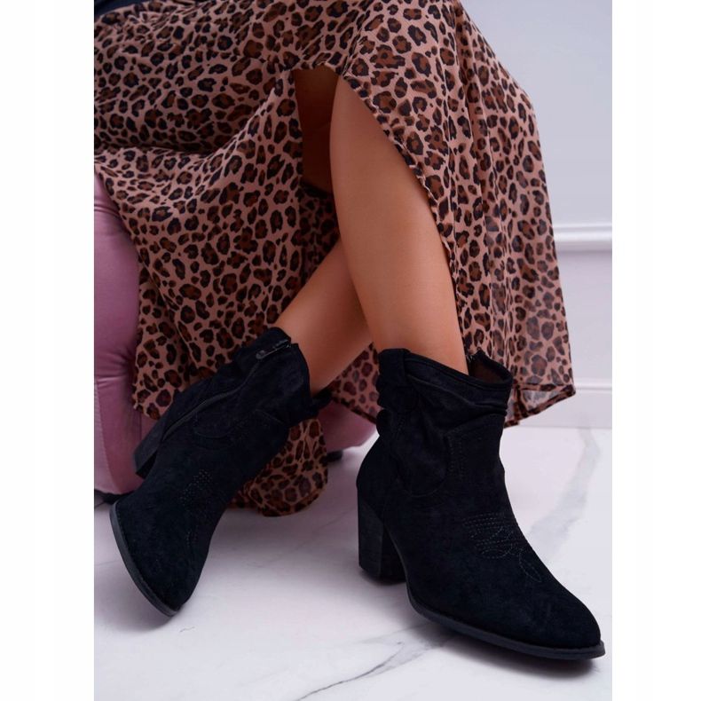 Botas de mujer en el talón Botas de vaquero negras Maverick negro 2