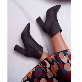PS1 Botas De Mujer De Tacón Alto Con Remaches En Spitz Gris Snack 4
