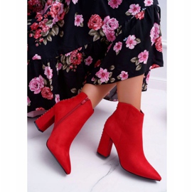 PS1 Botas De Mujer De Tacón Alto Con Remaches En Spitz Rojo Snack 3