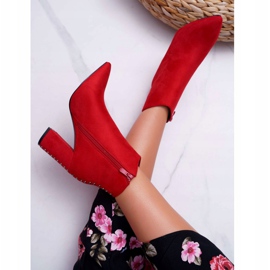 PS1 Botas De Mujer De Tacón Alto Con Remaches En Spitz Rojo Snack 4