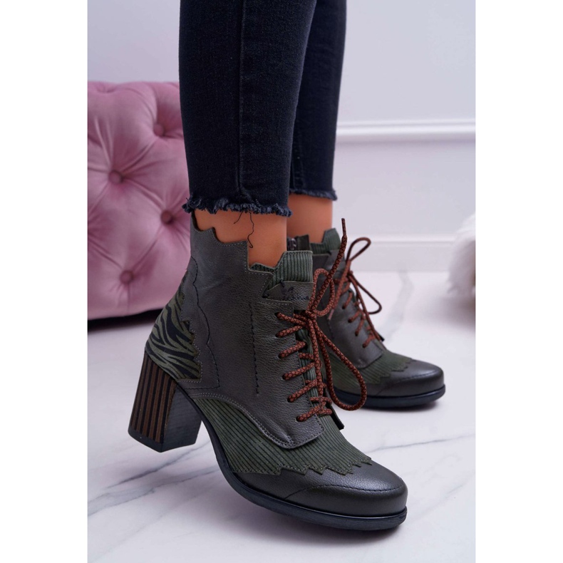 Botas de piel para mujer Maciejka Green 03190-09 verde 1 Botas de piel para mujer Maciejka Green 03190-09 verde 1