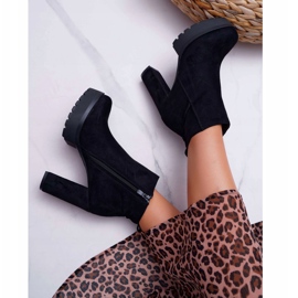 SEA Botas de mujer con tacón Suede Black Jokano negro 3